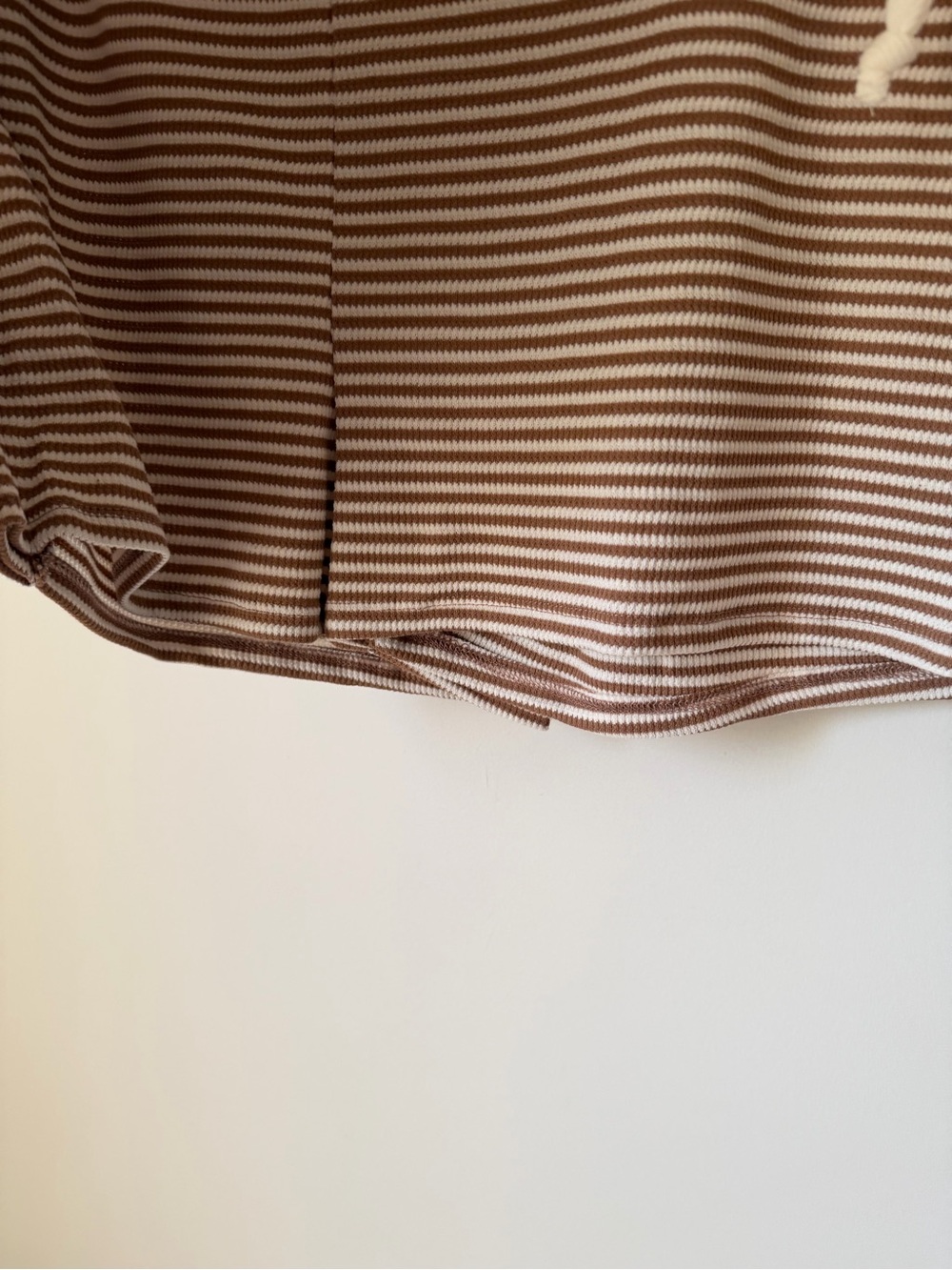 Cream brown Striped Knit Polo Tank top & wrap Skort two piece Set - Picture 3 of 7